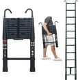 thumbnail image 1 of Aluminum Telescoping Ladder - 10 FT, 2 Detachable Roof Hooks, Lightweight, Multi-Purpose, Max 330 Lb Capacity, EN131 Certificated, 1 of 5