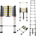 thumbnail image 1 of 10 FT Aluminum Telescoping Ladder Extension Ladder Anti-Slip Rubber Feet Telescopic Locking Mechanism Compact Ladders for 330 Pound Capacity, 1 of 7