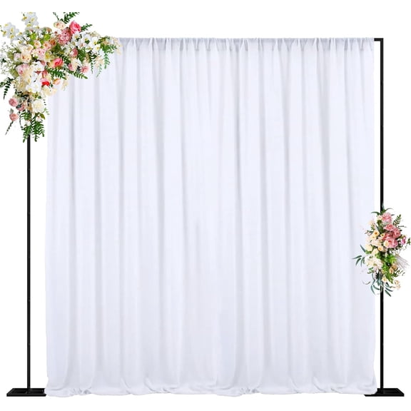 10 FT Backdrop Stand Heavy Duty Pipe and Drape Kit, Adjustable Black Backdrop Stands for Wedding Photo Booth Background Birthday Party Photography Exhibition Decoration