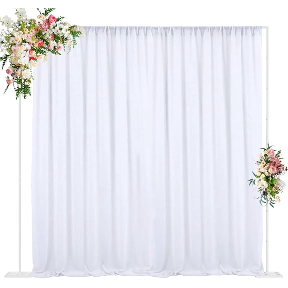 10 FT Backdrop Stand Heavy Duty Pipe and Drape Kit, Adjustable White Backdrop Stands for Wedding Photo Booth Background Birthday Party Exhibition Decoration