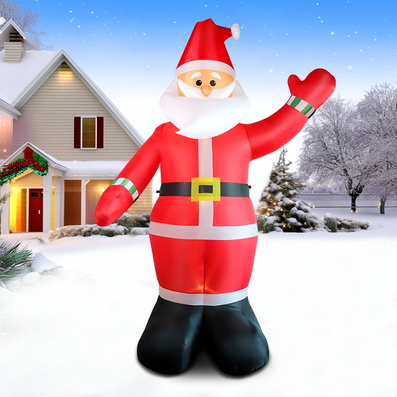 10 FT Christmas Inflatable Santa Claus Outdoor Decoration, Huge Xmas Classic Santa Blow up Santa with Built-in LED Light, Giant Holiday Party Decor for Yard Garden Hall Plaza Mall, Instant Inflate