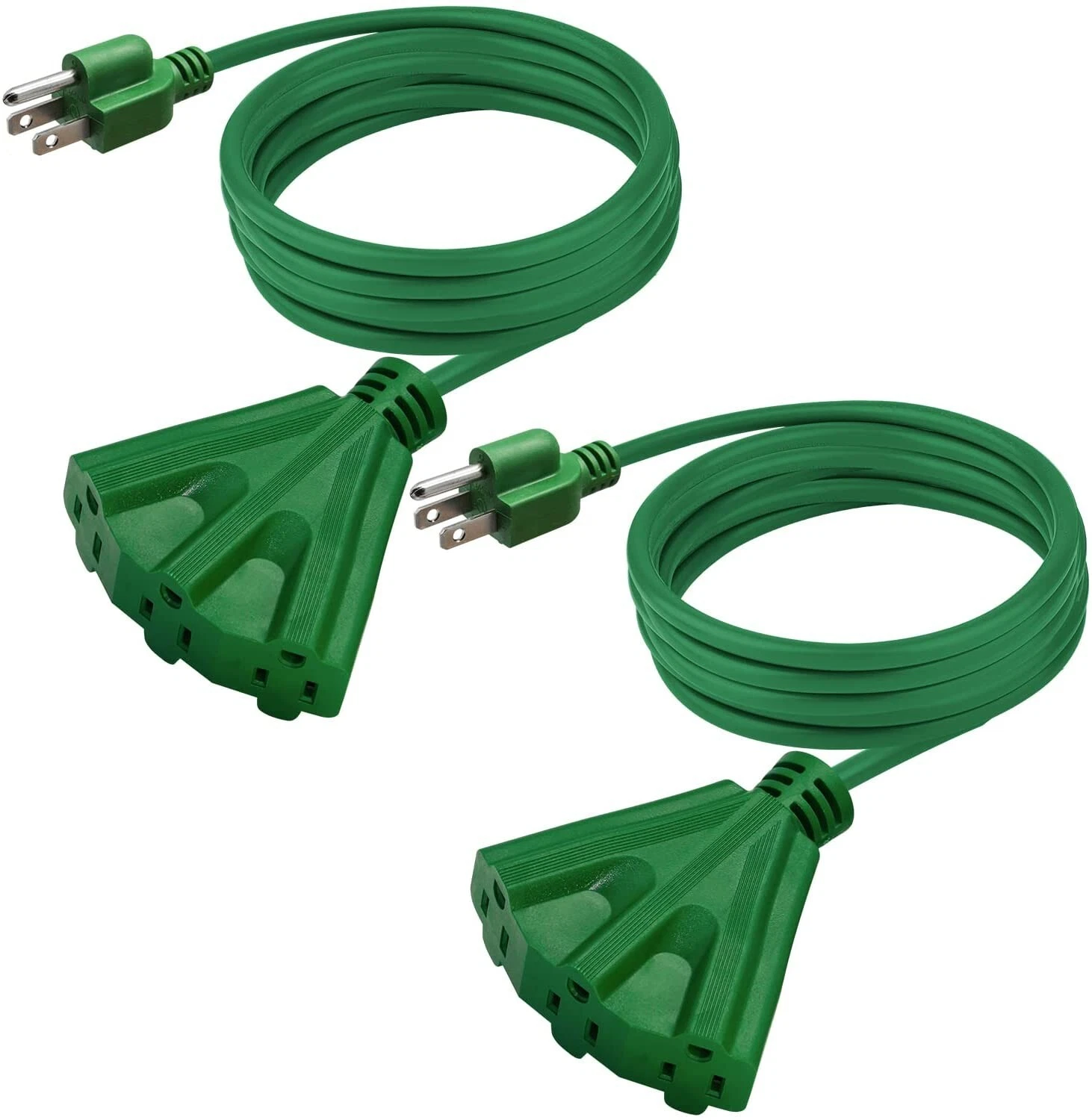 10 FT Extension Cord with 3 Outlets, 16/3 SJTW 3-Wire Grounded 13A 125V 1625W