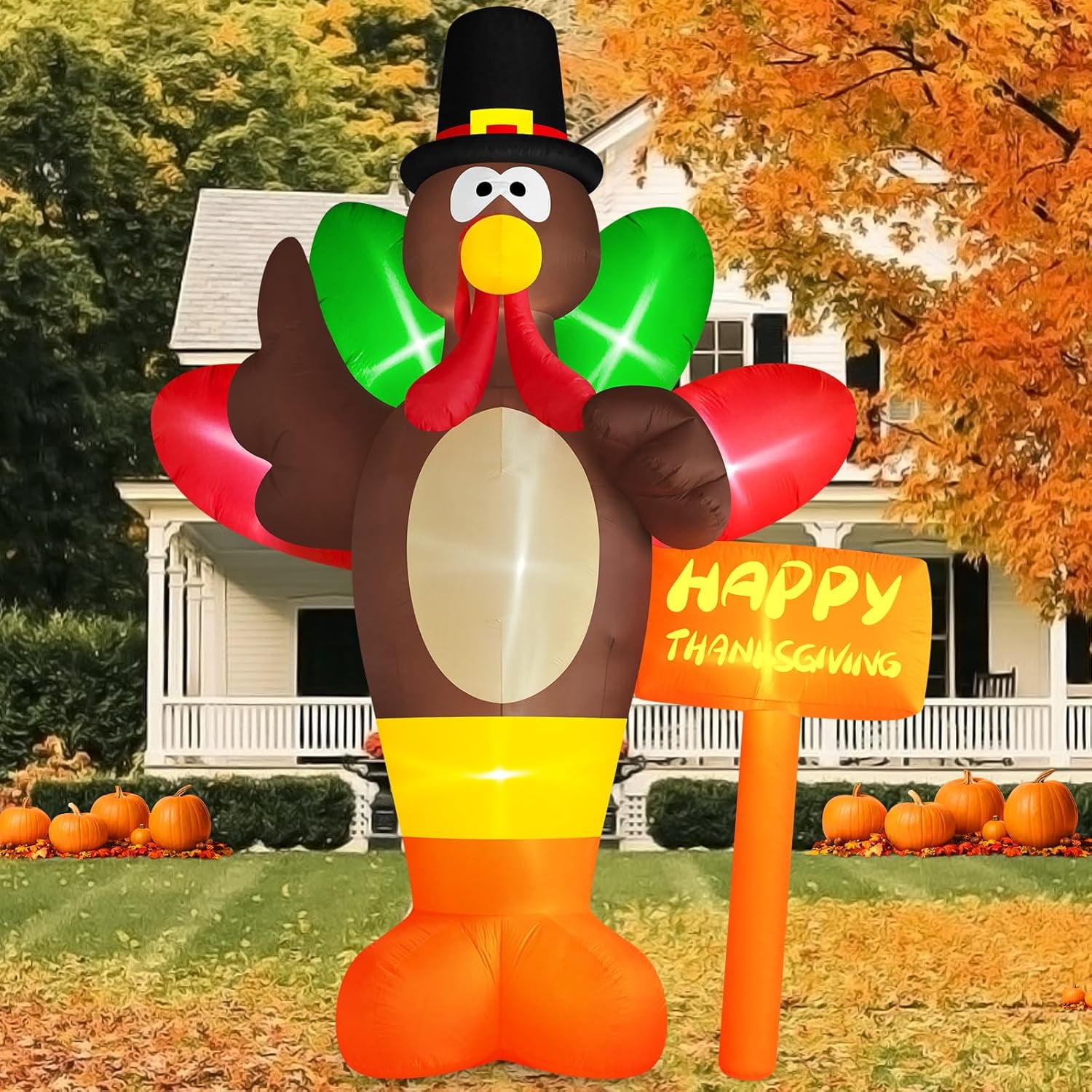10 FT Giant Thanksgiving Inflatables Turkey Outdoor Decorations with ...