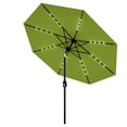10 FT Green Patio Umbrella with Solar Lights, Outdoor Table Umbrella ...