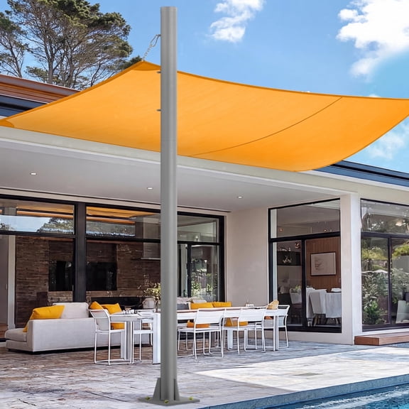 Kincubow 1-Pack 10 ft Steel Shade Sail Pole Kit, Heavy Duty Outdoor Shade Support Poles for Backyard Patio, Gray