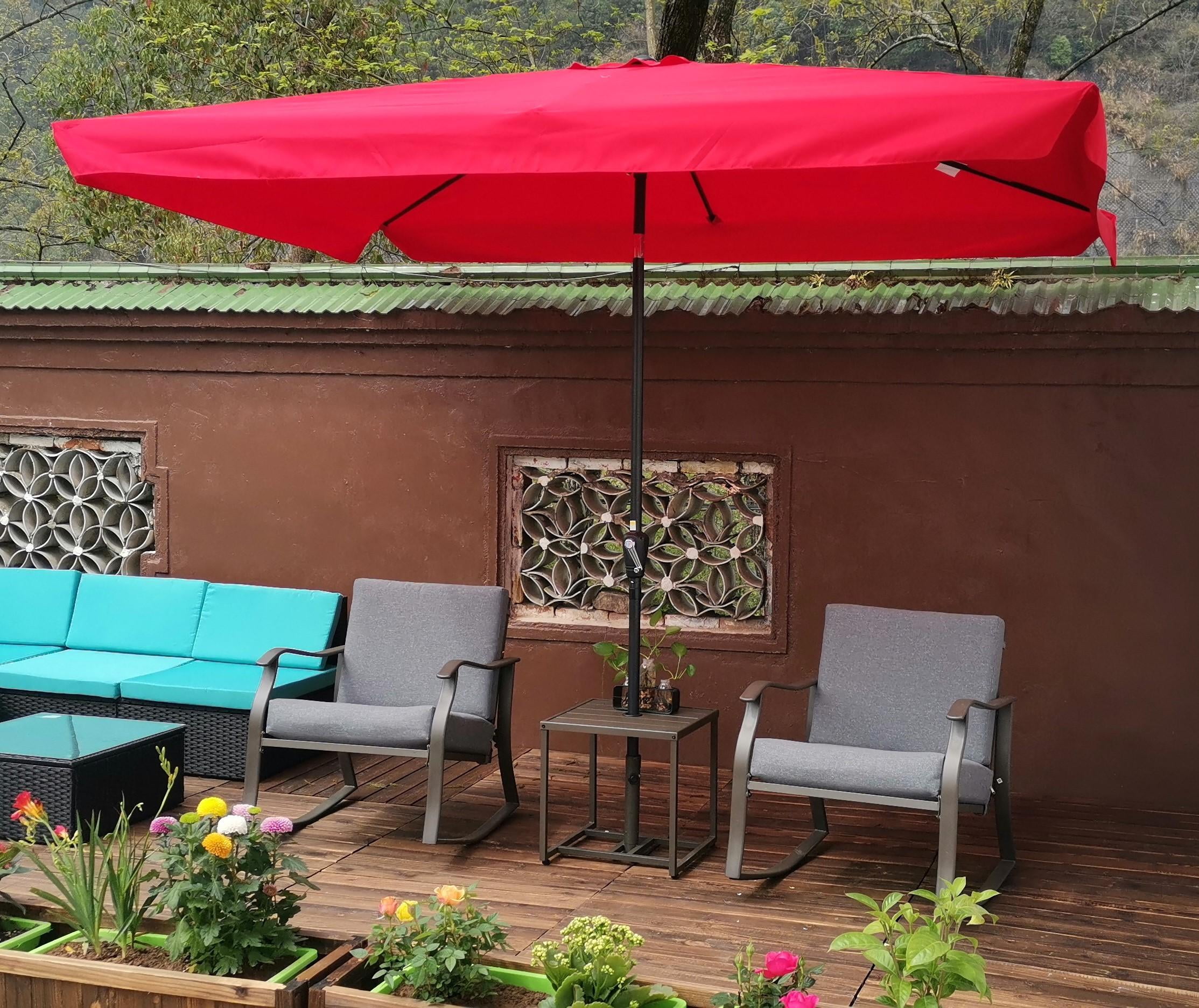 10 FT Patio Outdoor Beach Umbrella, Heavy-Duty Market Umbrellas with Crank  and tilt and Wind Vents for Garden Backyard Pool Shade, Red - Walmart.com