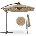 thumbnail image 1 of 10 FT Solar LED Patio Outdoor Umbrella Hanging Cantilever Umbrella Offset Umbrella Easy Open Adustment with 32 LED Lights, 1 of 7