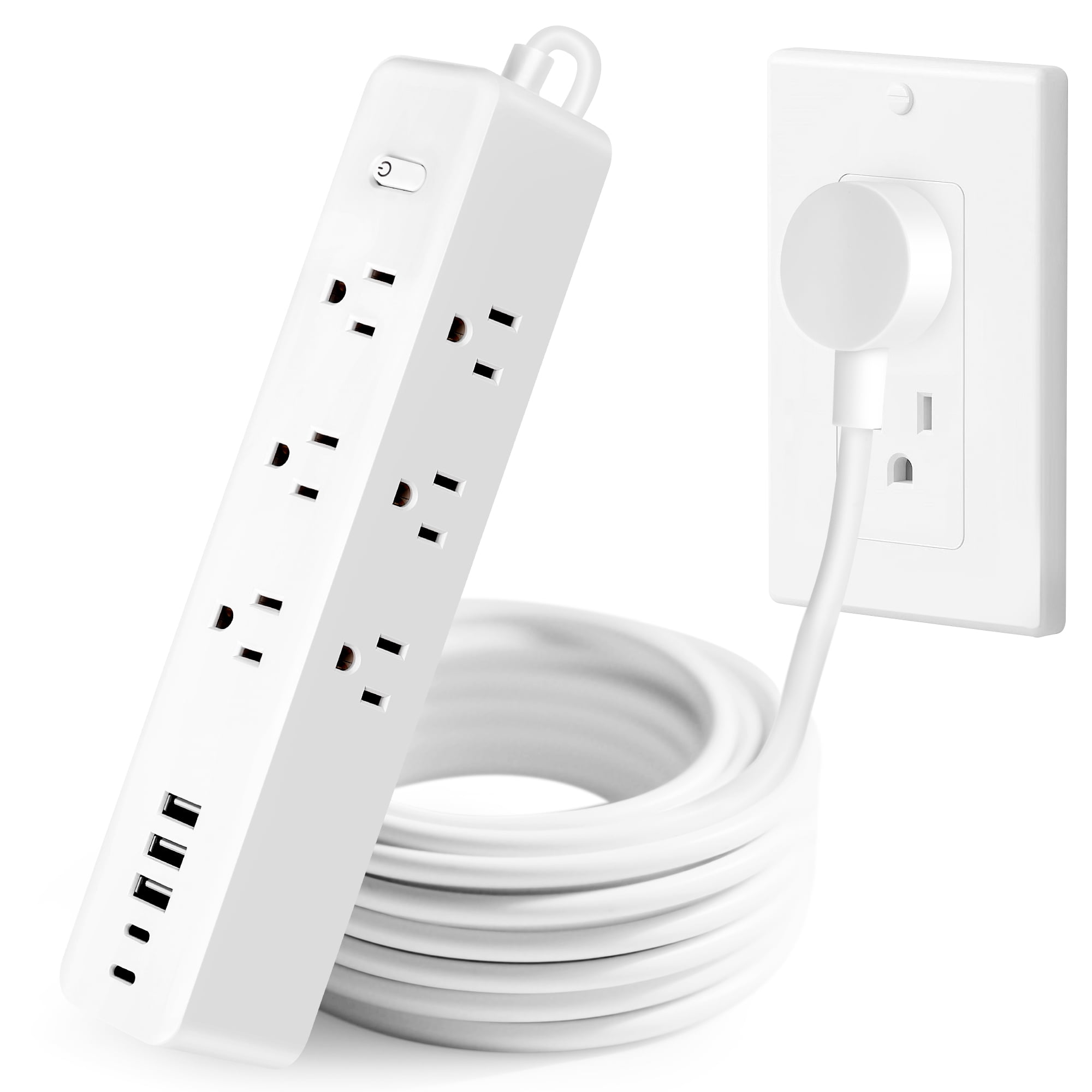 10 FT Surge Protector Power Strip, 9 Outlets with 5 USB Ports(2 USB C ...