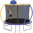thumbnail image 1 of 10 FT Trampoline for Kids with Basketball Hoop, SEGMART Upgraded Kids Outdoor Trampoline with Enclosure Net and Ladder, Heavy Duty Round Recreational Trampoline for Indoor Outdoor Backyard, 1 of 8