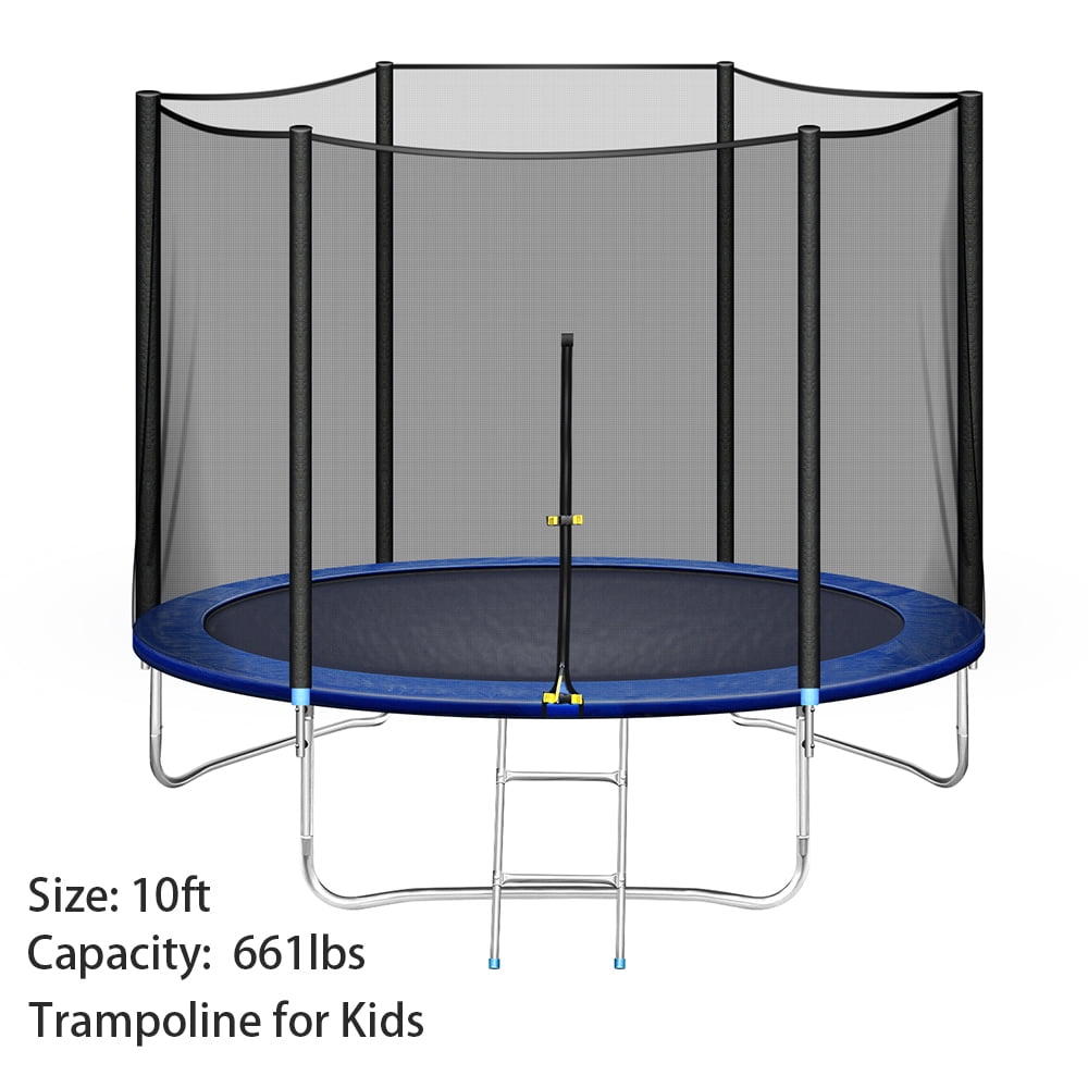 10 FT Trampoline with Safety Enclosure Net for Kids and Adults