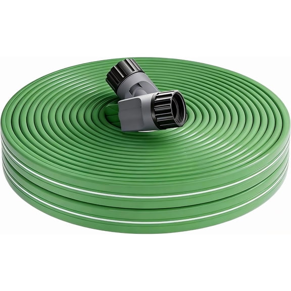 10 FT Water Saving Flat Soaker Hose for Garden Lawn - Durable Irrigation Tubing with Multi Directional Sprinkler Up to 8 FT Range