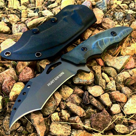 10" FULL TANG FIXED BLADE BOWIE KNIFE BONE Handle Full Edge Belt Clip