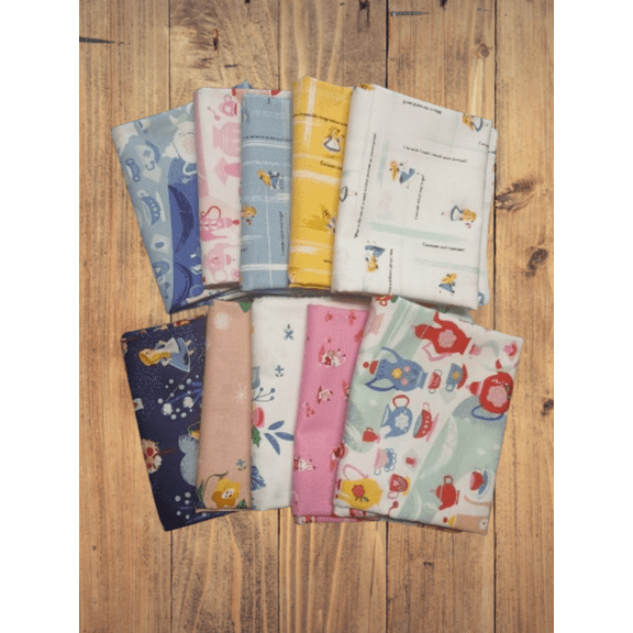 10 Fat Quarters - Assorted Alice Down the Rabbit Hole Fat Quarter Bundle