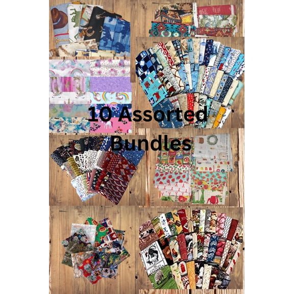 10 Fat Quarters - Assorted Fat Quarter Bundles Cotton (10 Bundles)