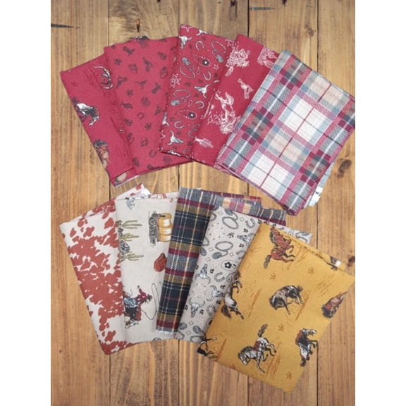 10 Fat Quarters - Assorted John Wayne Courage Sand Red Barn Fat Quarter Bundle