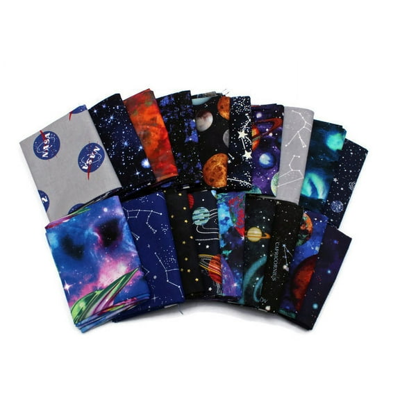 10 Fat Quarters - Assorted Outer Space, Astronomy, NASA Fat Quarter Bundle