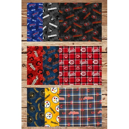 10 Fat Quarters - Assorted Sports Flannel Fat Quarter Bundle