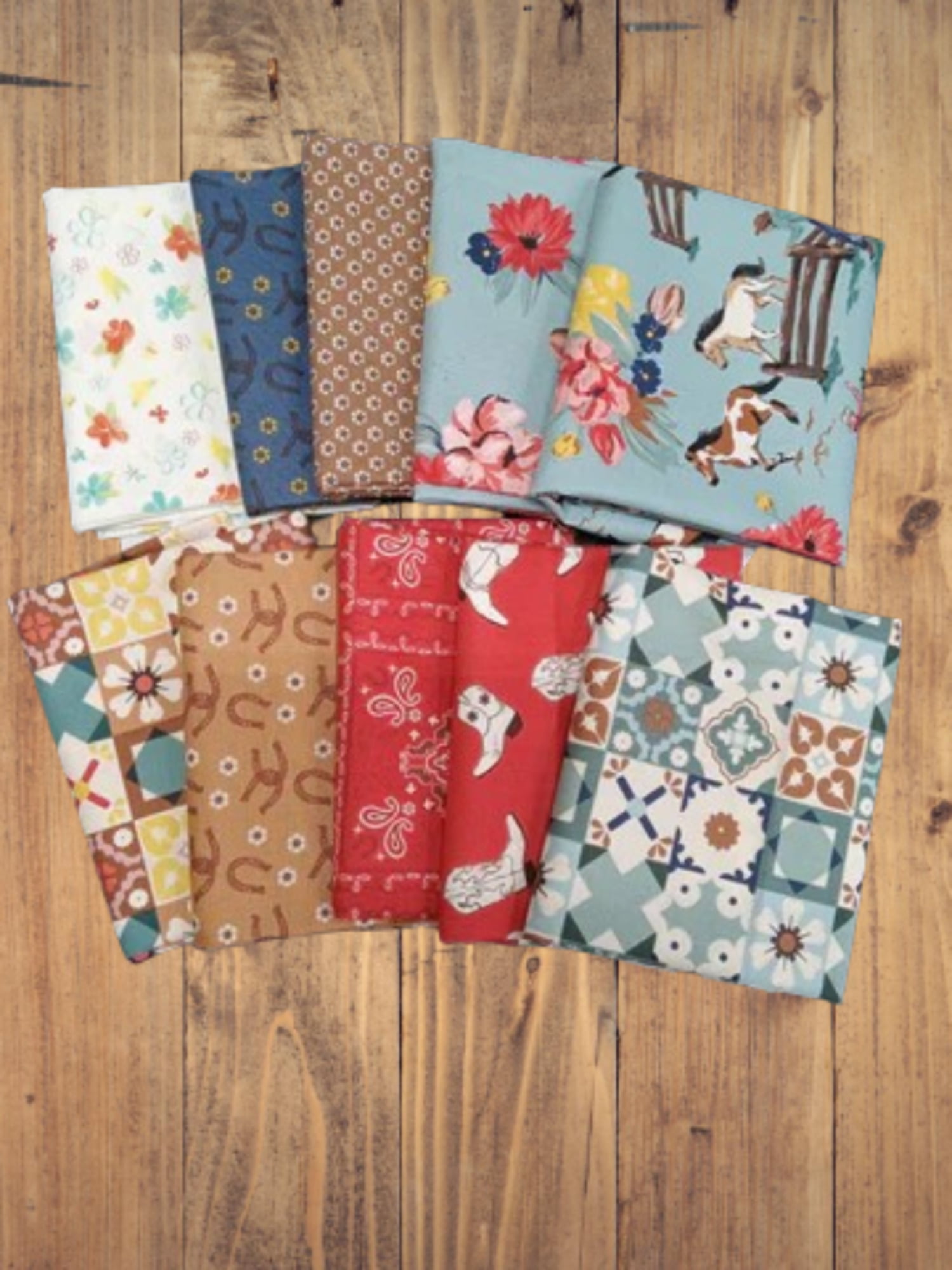10 Fat Quarters - Assorted Wild Rose Western Fat Quarter Bundle ...