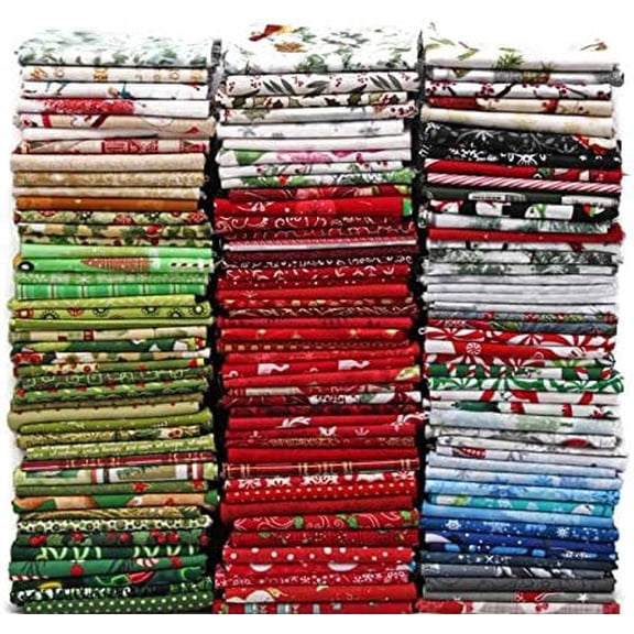 10 Fat Quarters - Christmas Assorted Fat Quarter Bundle Holiday Festive Winter Quality Quilters Cotton Fabrics M227.04$$Art & Craft