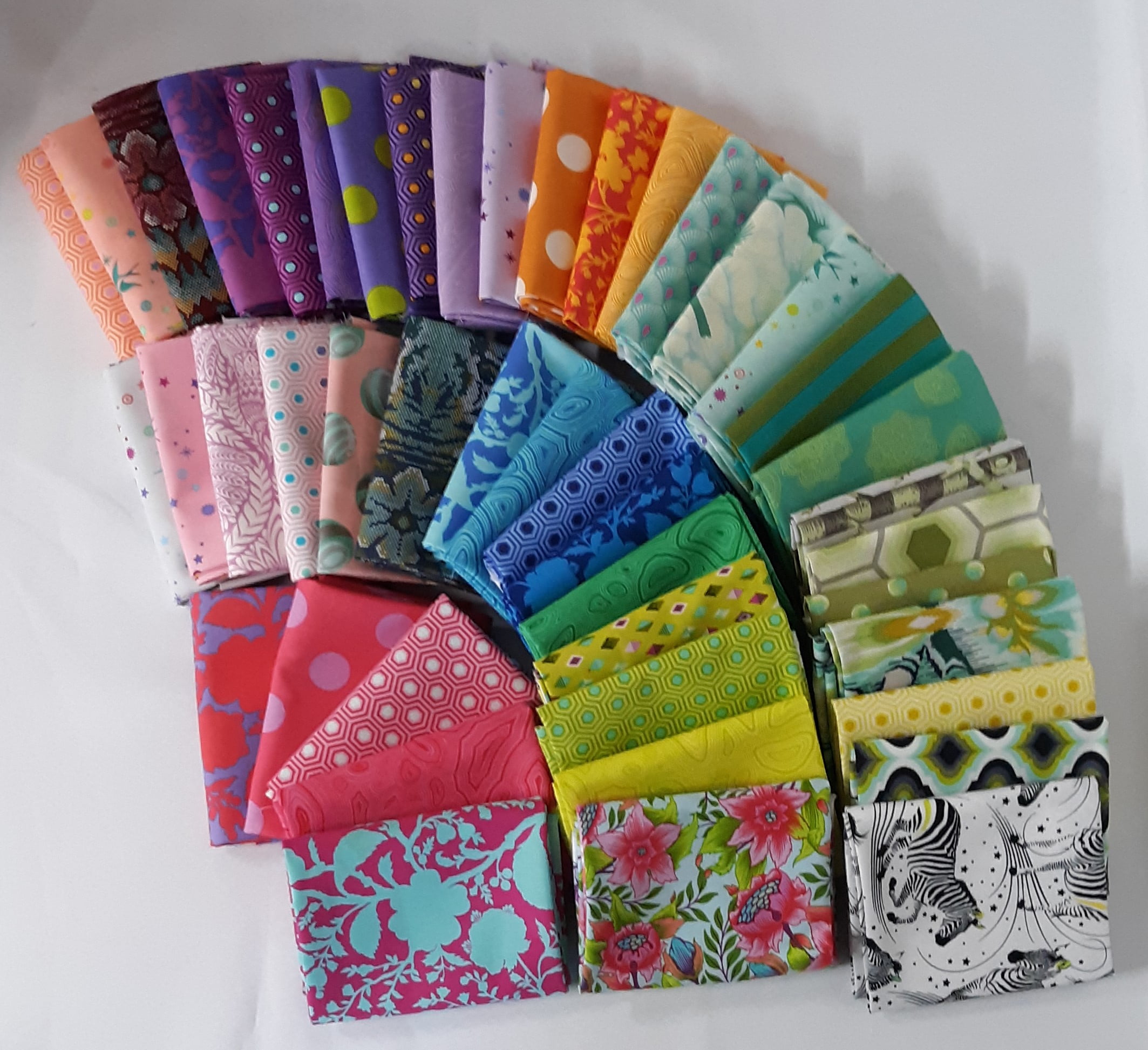 10 Fat Quarters - Tula Pink Free Spirit Assorted Floral Flowers Animals Geometric Classic Quality Quilters Cotton Fabrics Fat Quarter Bundles Pre-Cuts M222.16