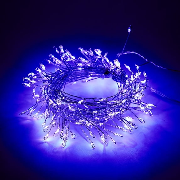 10 Feet 100 LED Starry Lights, USB Powered Waterproof Copper Wire Firecracker String Lights with Remote for Outdoor Indoor Party, Xmas, Garland, Wreath, Garden, Wedding Decor,Purple