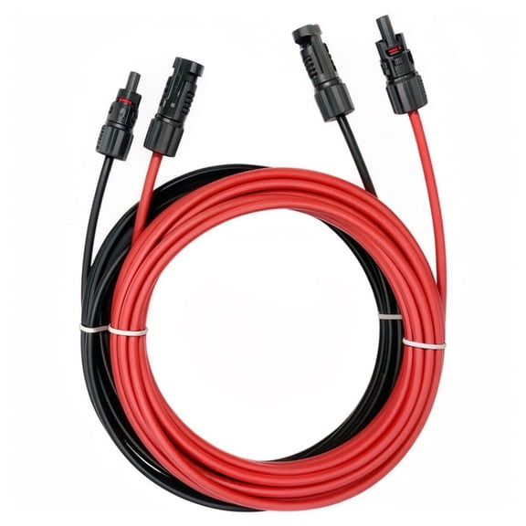 10 Feet 10AWG(6mm²) Solar Extension Cable with Female and Male Connector, Solar Panel Tinned Copper Wire Cable Weatherproof for Home, RV Camper Ferry (10FT Red+10FT Black)
