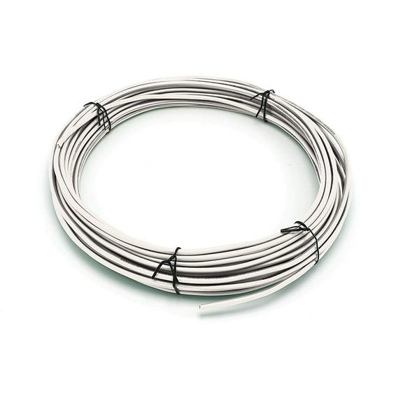 10 Feet (3 Meter) - Insulated Solid Copper THHN / THWN Wire - 10 AWG, Wire is Made in the USA, Residential, Commerical, Industrial, Grounding, Electrical rated for 600 Volts - In White