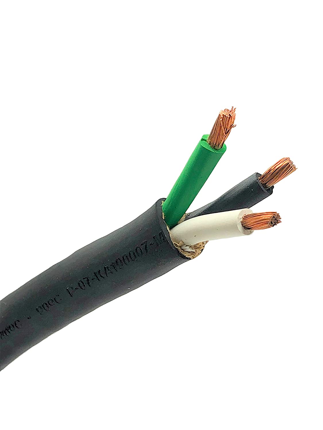 10 Feet 8/3 SOOW Cable Cord Wire - 8 Gauge 8 AWG 3 Conductor 600V Portable Power Extension Cord Cable with Ultra Flexible CPD Insulation Jacket