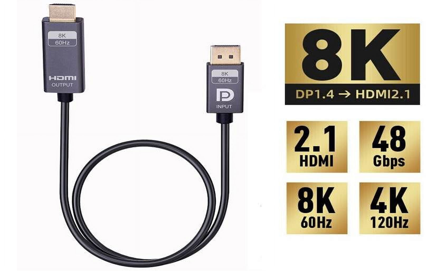   Basics DisplayPort to HDMI Display Cable,  Uni-Directional, 4K@60Hz, 1920x1200, 1080p, Gold-Plated Plugs, 6 Foot,  Black : Electronics