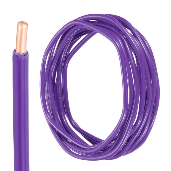 10 Feet Electrical Wire Insulated Solid Copper 10 AWG Hook Up Wire Cable Residential, Industrial, Grounding,Purple