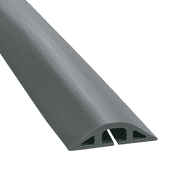 Electriduct D-2 Rubber Duct Floor Cable Protector - Channel Size 0.75W x 0.5H - Length 120 Inch - Gray