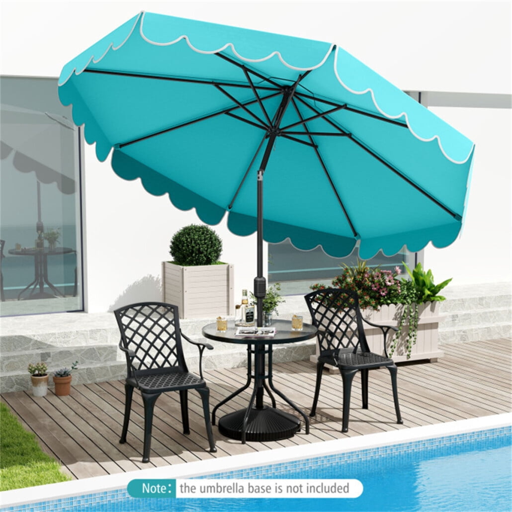 10 Feet Patio Umbrella,Outdoor Table Market Umbrella with Crank Adjustable  Canopy Tilt, Polyester Fabric Outdoor Umbrella for Garden, Swimming Pool,  ...