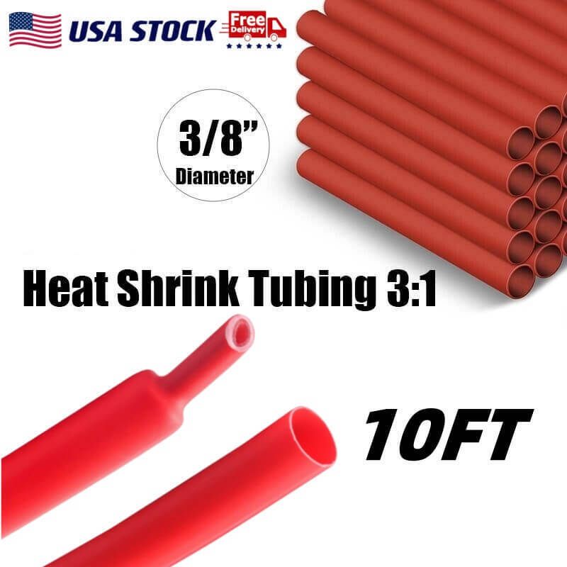 10 Feet Heat Shrink Tubing Ratio 3:1 Dual Wall Adhesive Glue Lined Red 3 4 - View #3