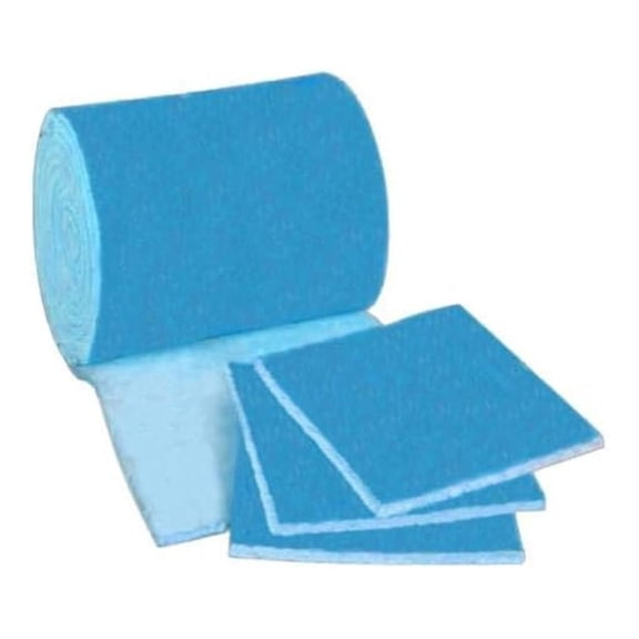 10 Feet of Blue and White Air Filter Media Roll , MERV6 Polyester Media - 25" Wide