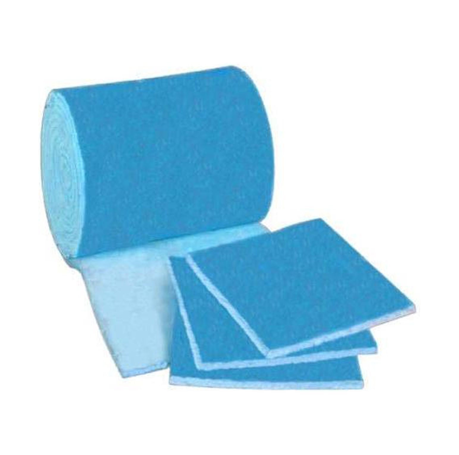 10 Feet of Blue and White Air Filter Media Roll , MERV6 Polyester Media 25" Wide