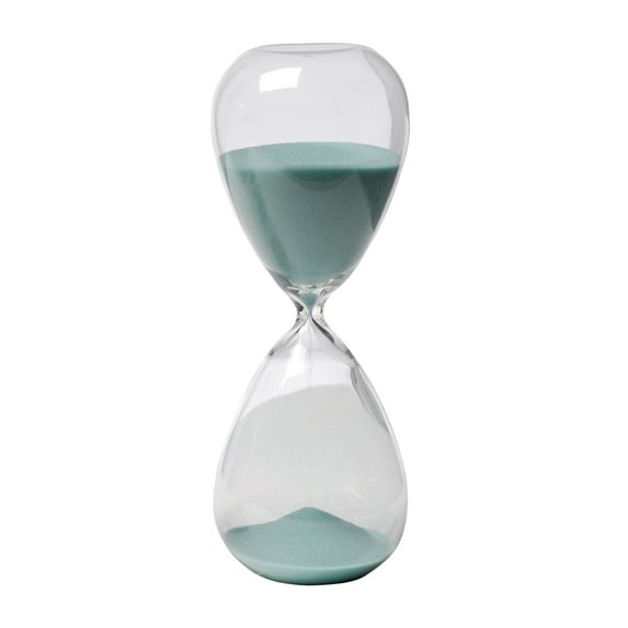 10" Ferdinand 60-Minute Hourglass, Jade Sand-Color:Clear,Style:Contemporary