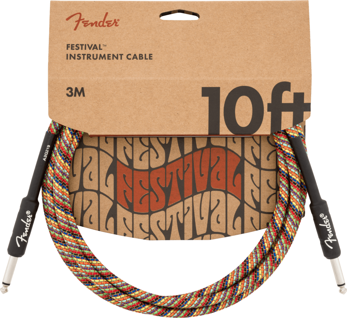10' Festival Instrument Cable, Pure Hemp, Rainbow MODEL #: 0990910299 - 10 ft