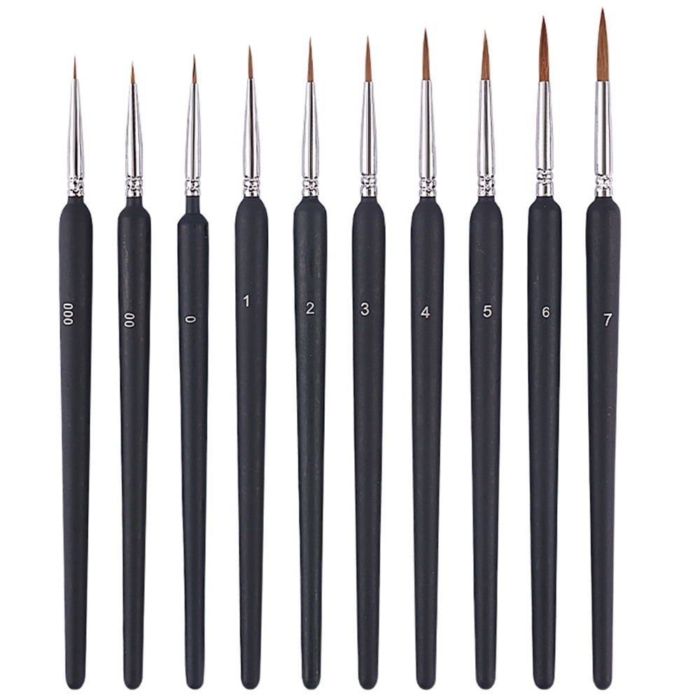 10 FinePointed Brushes for Scale Model Painting and Line Drawing