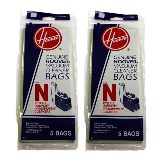 10 Fits For Hoover 4010038N, Type N Porta Power Canister Vacuum Paper Bags