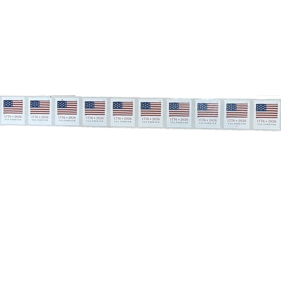 10 Flag 2026 Forever Postage Stamp US First Class Red Patriotic Country America Stripes Stars Old Glory USA (10 Stamps)
