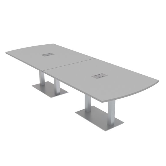 10 Foot Arc Rectangle Modular Conference Table Square Bases w/Electric