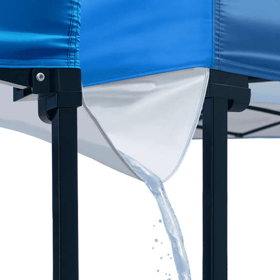 10 Foot Canopy Rain Gutter with Hook and Loop, Outdoor Accessory for Instant Pop Up Canopy, Perfect for Events and Parties