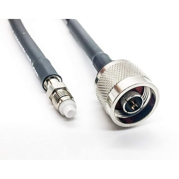 10 Foot Coaxial Assembly Jumper with N-Male Connector to FME Female Connection Using Genuine LMR-240/LMR240 by Times Microwave Systems - Compatible with SureCall
