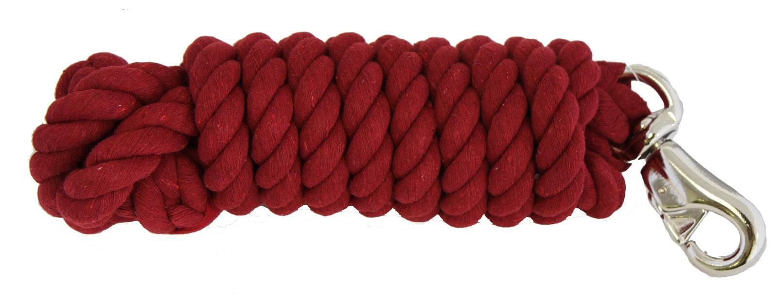 10 Foot Cotton Lead Rope with Bull Snap Burgundy
