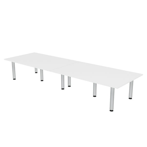 10 Foot Rectangle Conference Room Table with Power Modules Post Legs