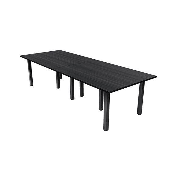 10 Foot Rectangle Conference Room Table with Power Modules Square Post Legs