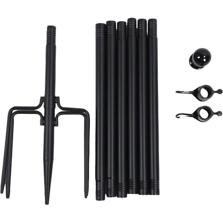 10-Foot Stainless Steel Ground Flag Pole with 5-Prong Base for Outdoor Use