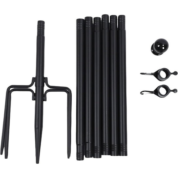 10-Foot Stainless Steel Ground Flag Pole with 5-Prong Base for Outdoor Use