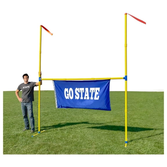10 Foot Tall Giant Football Goal Post - Backyard, Tailgate Party, Flag Football - Orange Wind Flags included