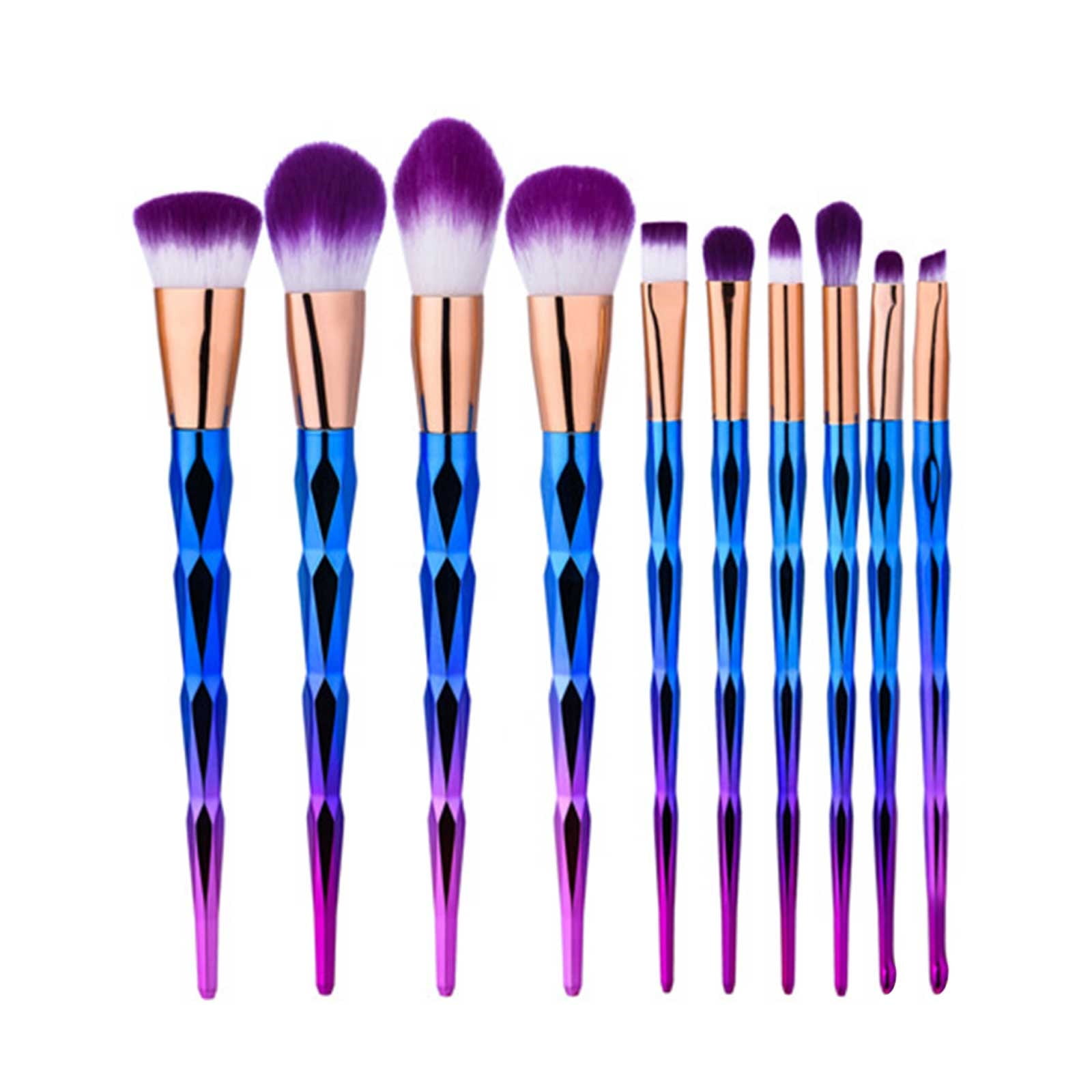 10 Foundation Brushes Makeup Brushes Six Sided Dazzling Beauty Tools Foundation Brushes Set